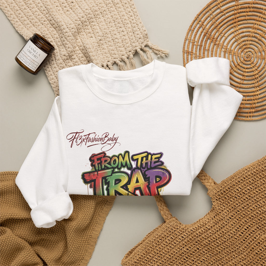 From the Trap to the Mob Crewneck Sweatshirt — Colorful Streetwear Graphic