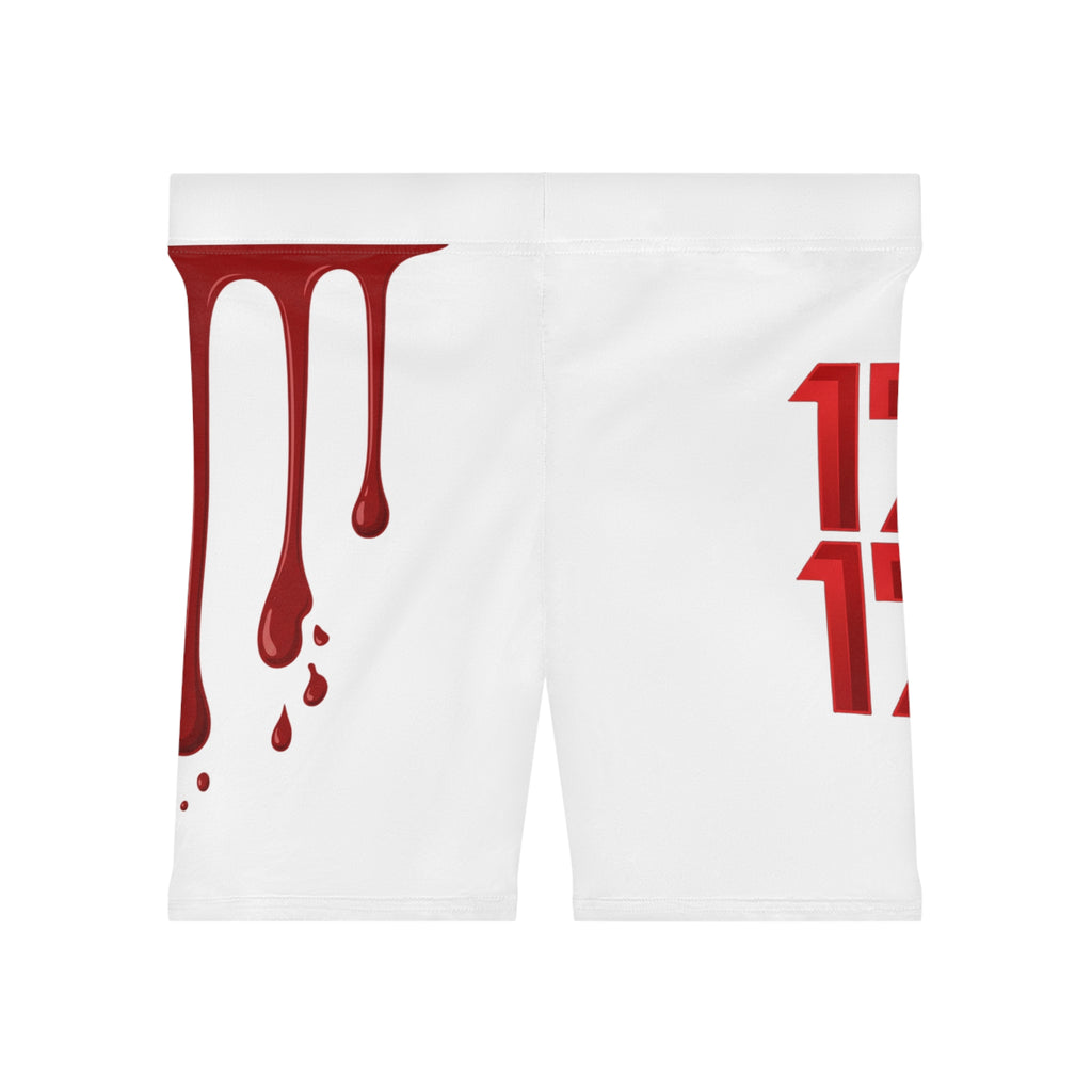 Dripping Blood Graphic Biker Shorts — Horror Aesthetic Athletic Wear
