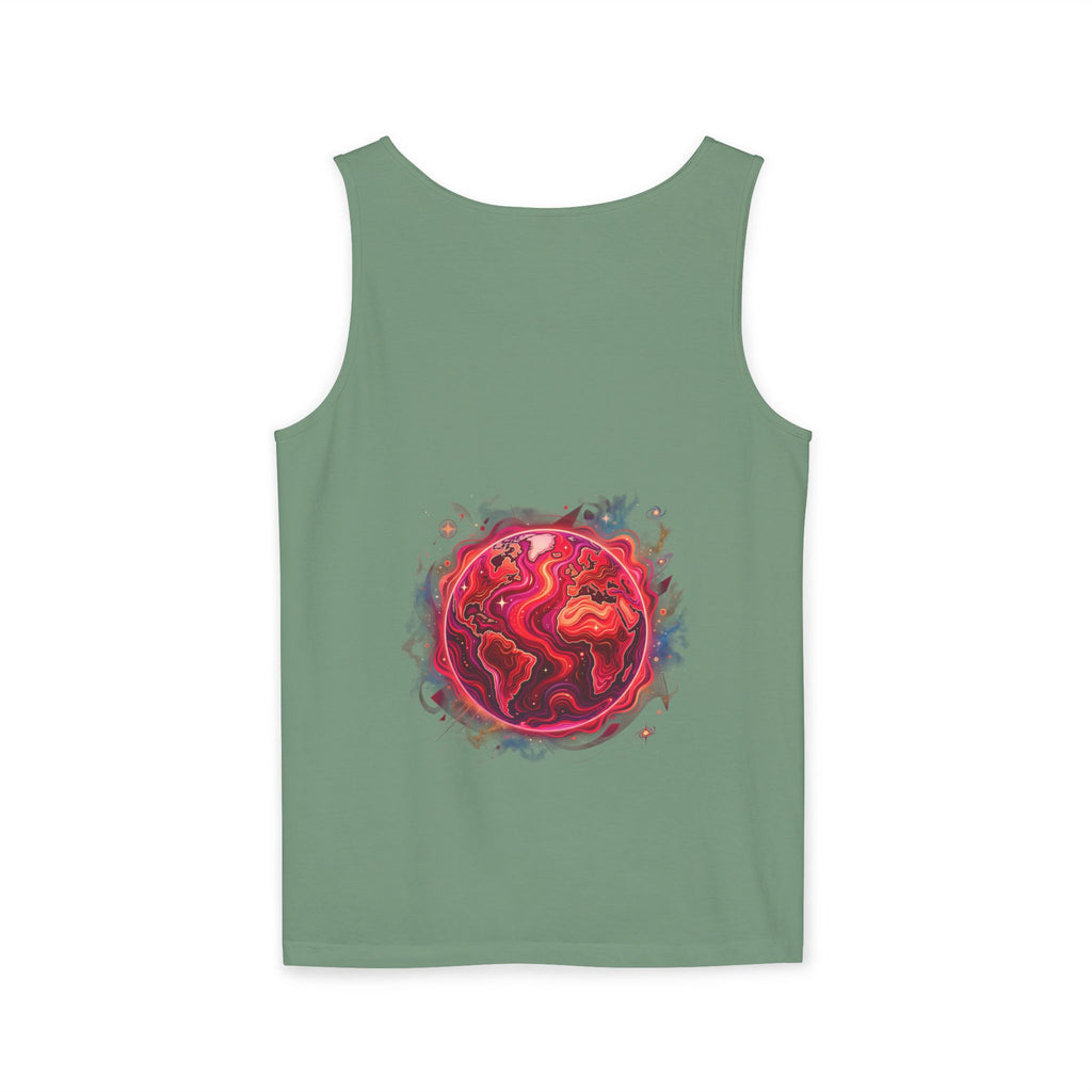 Red Planet Graphic Tank Top — '17/17' Streetwear Planet Design
