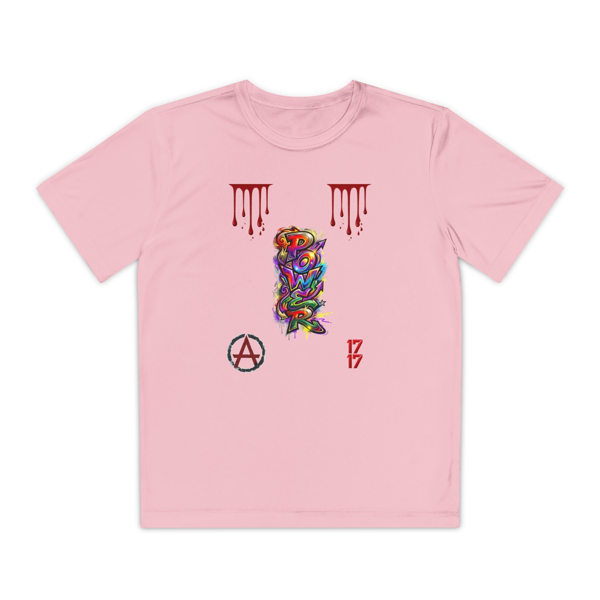 Youth Competitor Tee — Colorful Graffiti Anarchy Graphic T-Shirt