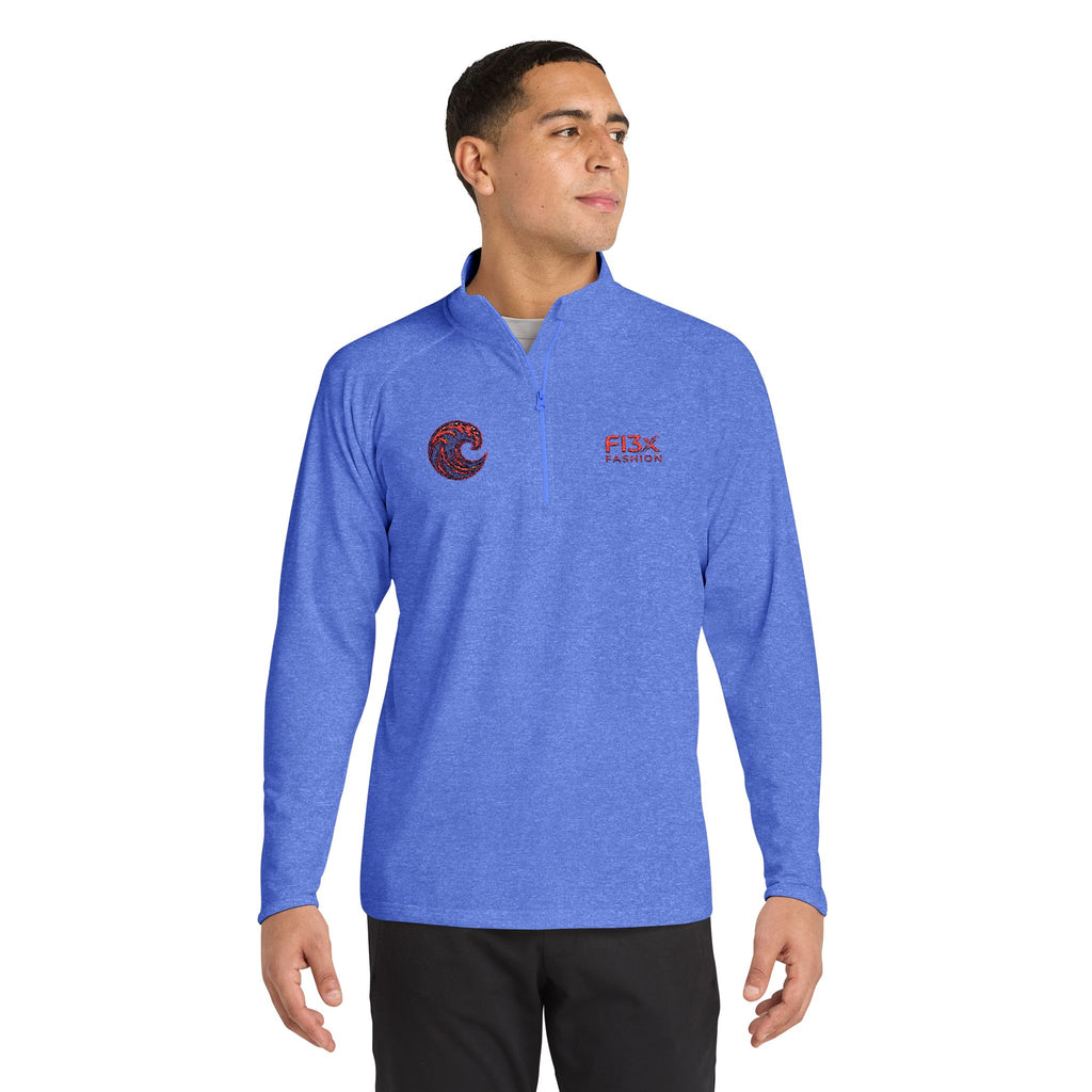 Embroidered Men's Quarter-Zip Pullover — FISX Racing Logo