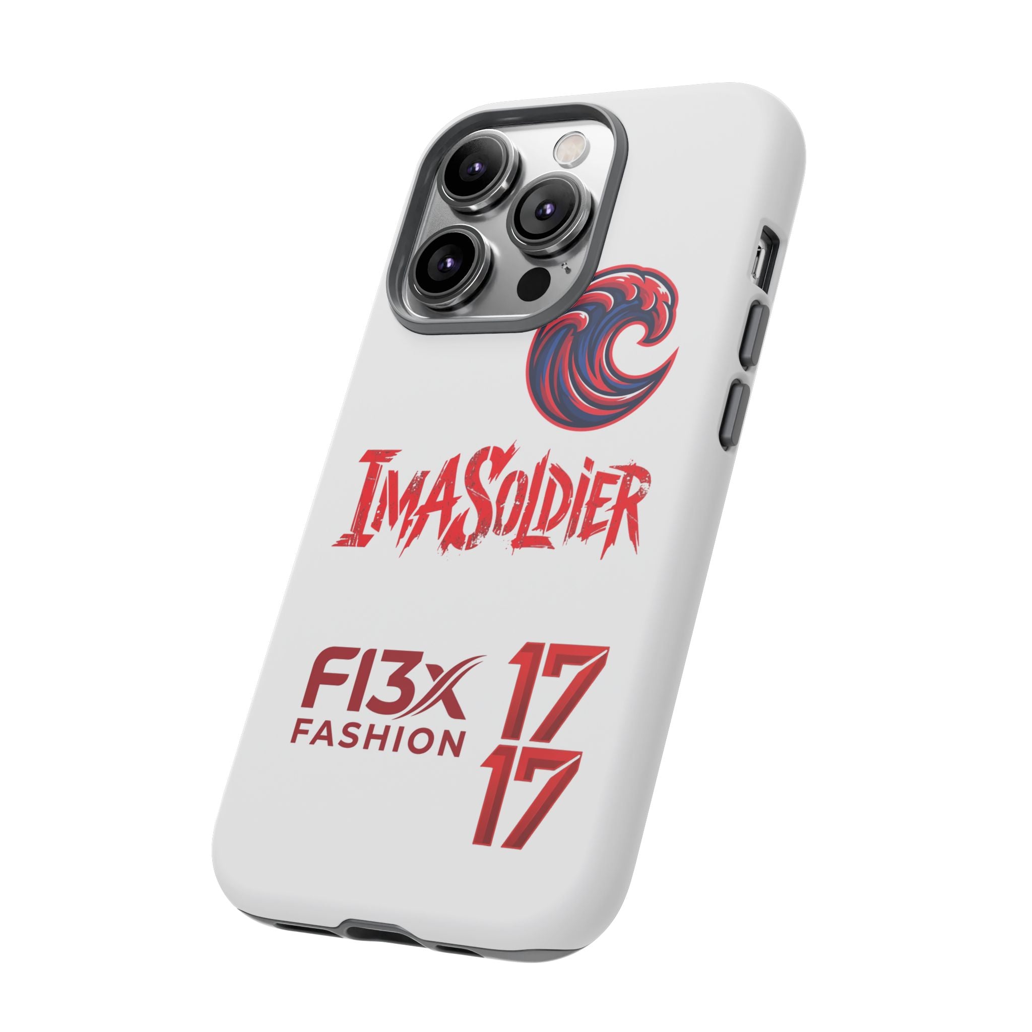 Phone Case — 'ImaSoldier' Red Wave Protective Hard Case