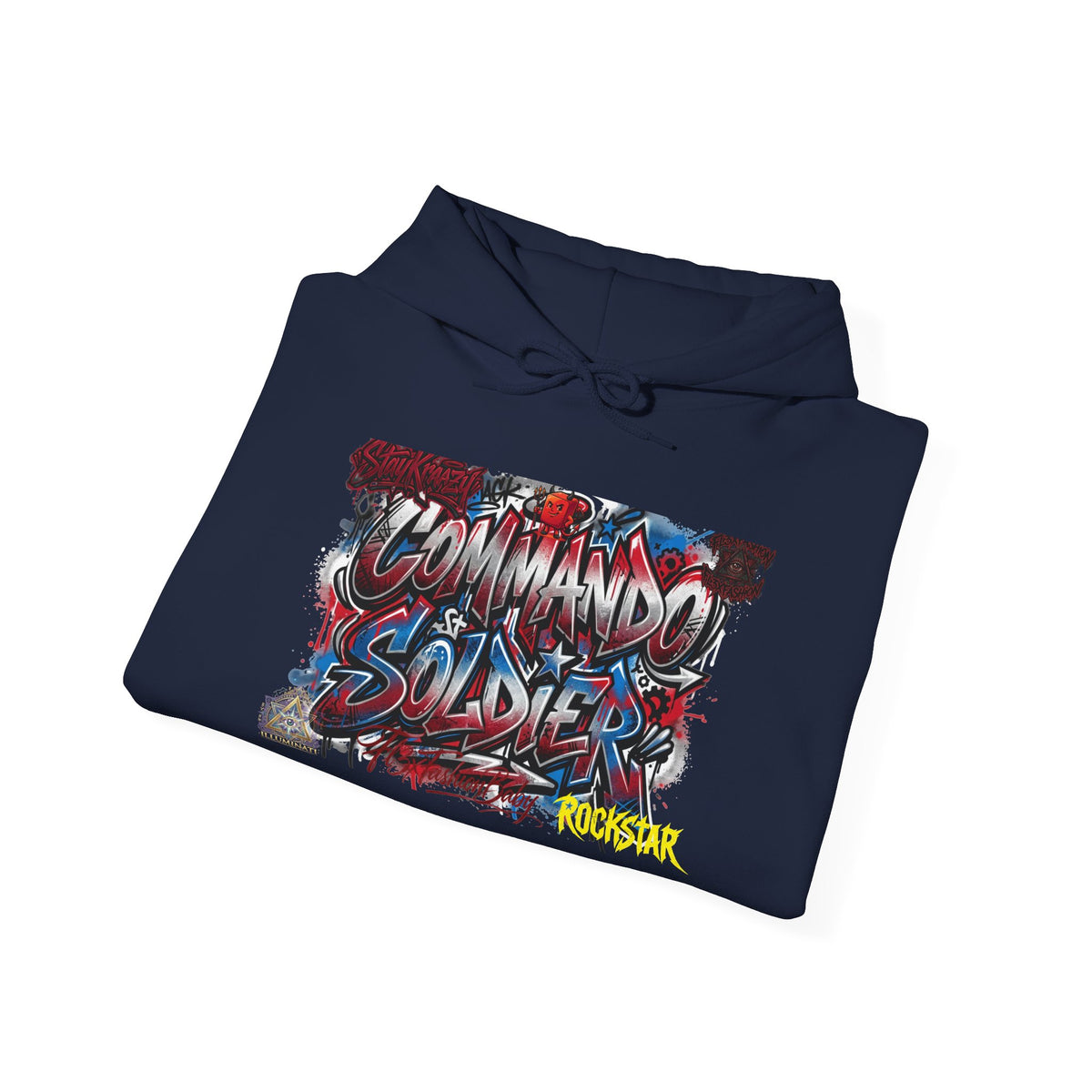 Command Soldier Graffiti Hoodie - Urban Streetwear Military Tribute