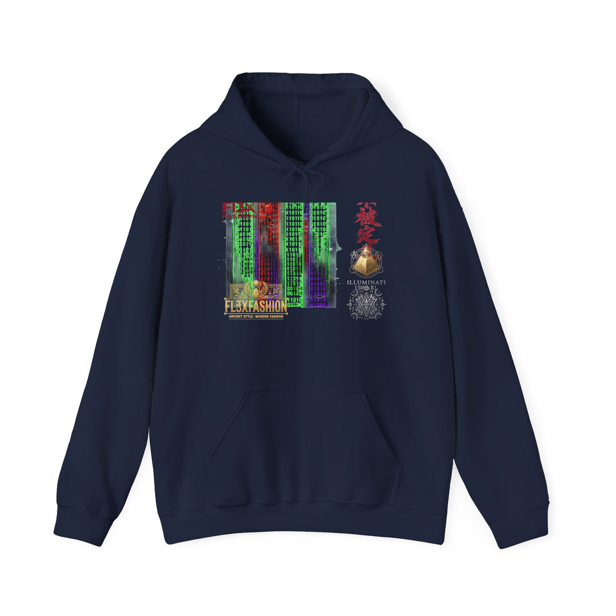 Matrix-Inspired Cyberpunk Hoodie with Kanji & Vaporwave Collage