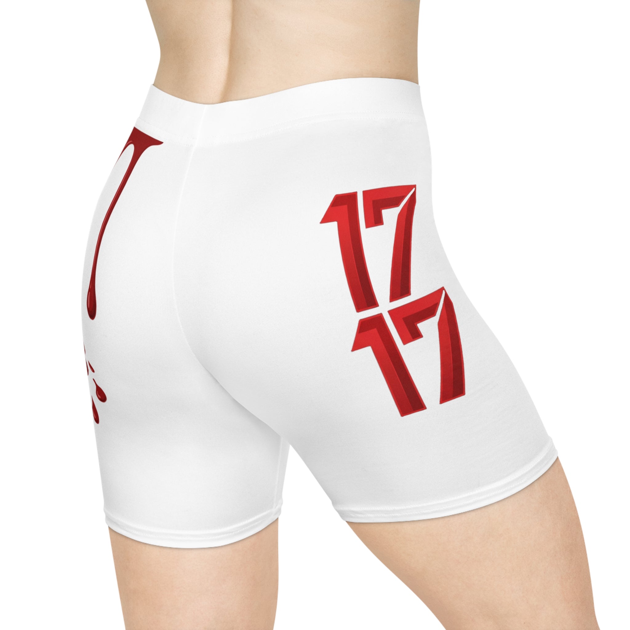 Dripping Blood Graphic Biker Shorts — Horror Aesthetic Athletic Wear