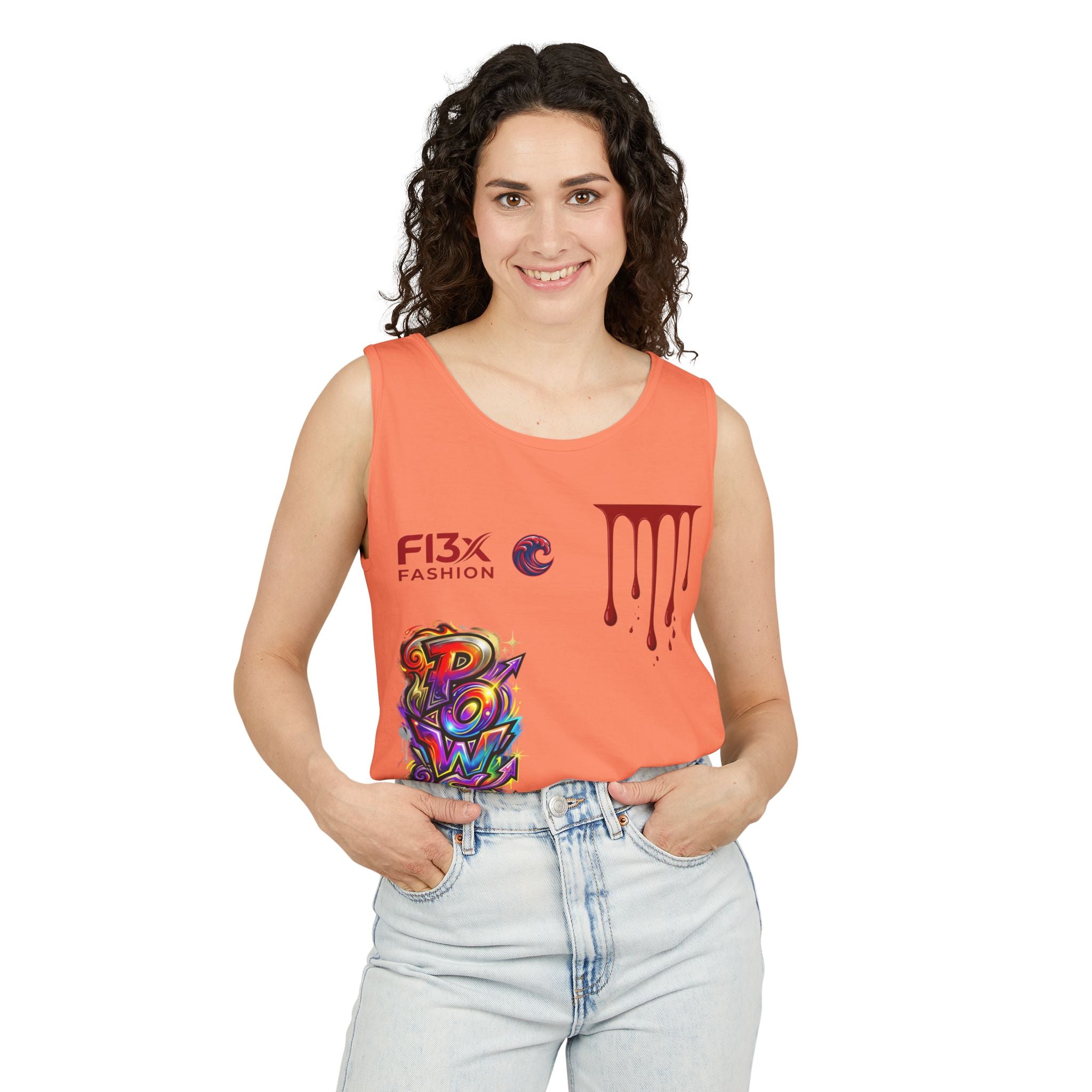 Graphic Tank Top — Colorful Street Art & Drip Logo Design