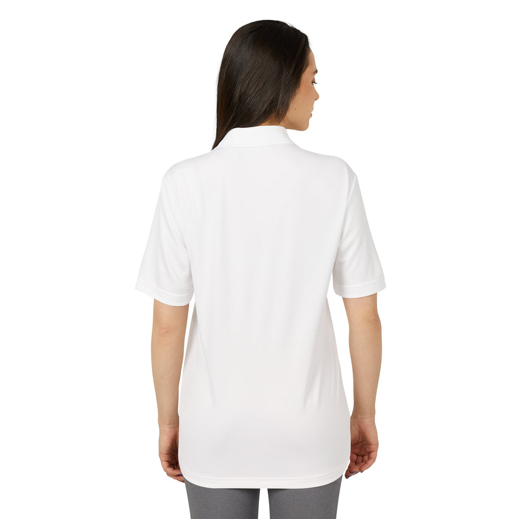 White Performance Polo — 'I Am Sober' Embroidered Chest Design