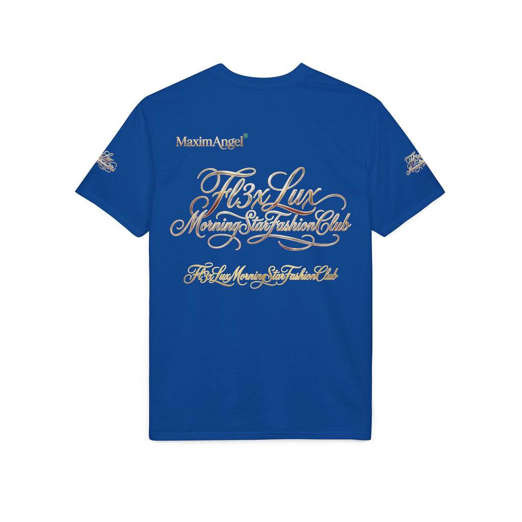 Luxury Gold Script Performance T-Shirt — F3xLux Morning Stay Fashion Club Design