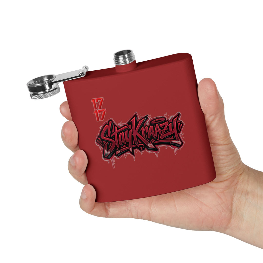 Flask — 'Stay Krazy' Graffiti Stainless Steel 6oz Hip-Hop Flask