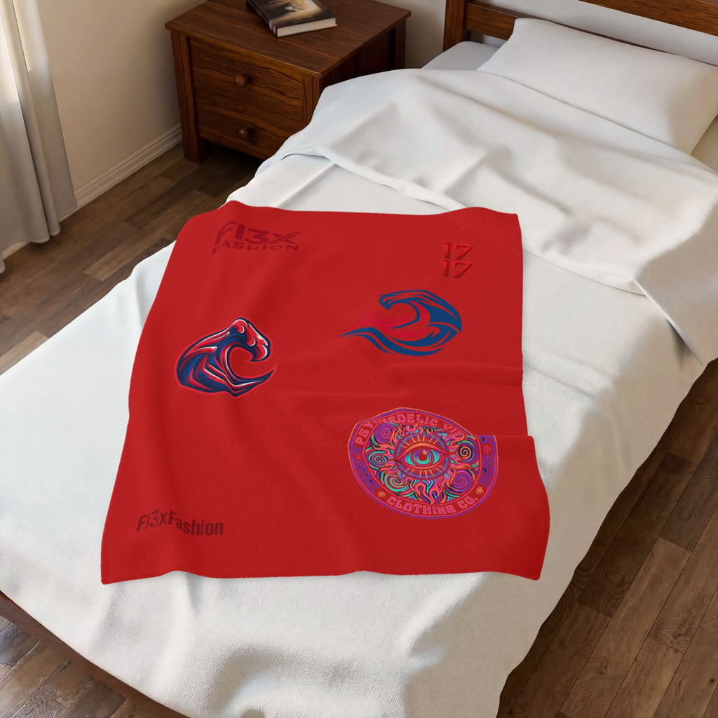 Plush Blanket - Psychedelic Wave Velveteen Throw