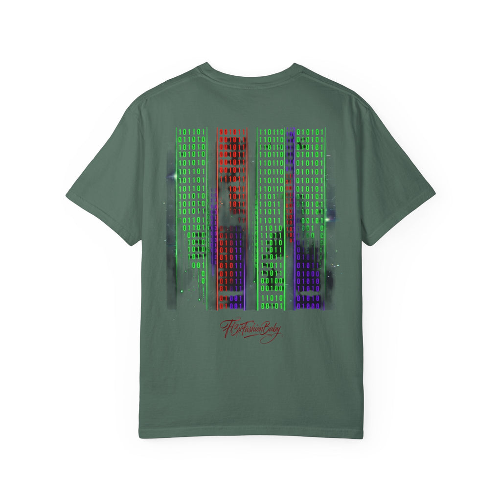 Graphic T-Shirt — Futuristic Cityscape Design with Japanese Calligraphy