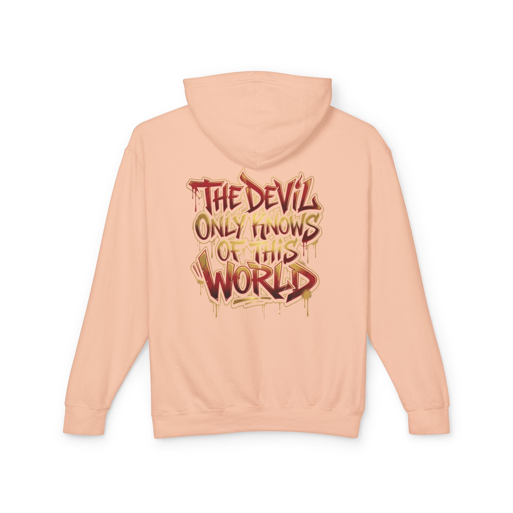 Devil Graphic Hoodie — "The Devil Only Knows of This World" Streetwear Sweatshirt