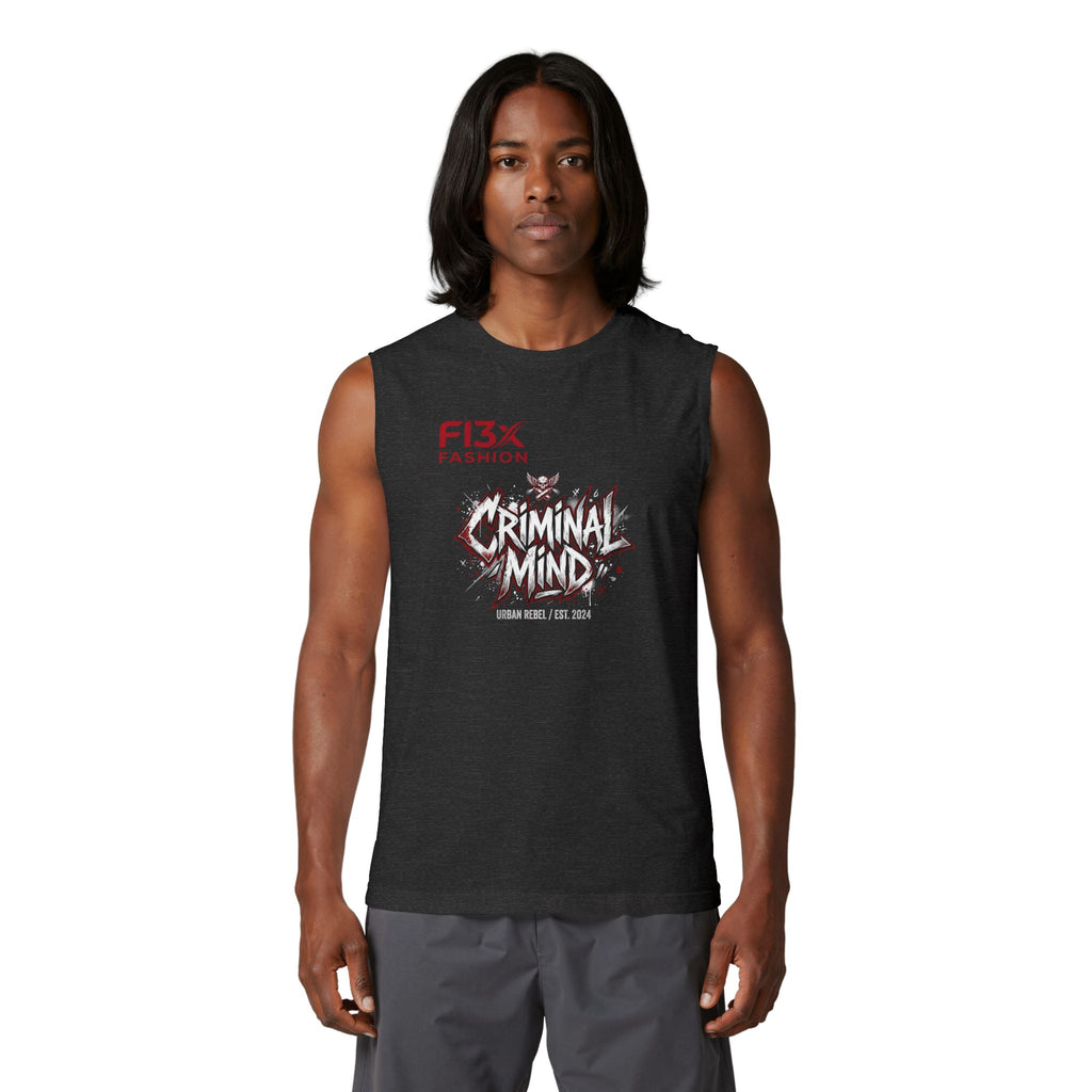 Criminal Mind Graphic Muscle Tank — Edgy Streetwear Band Tee