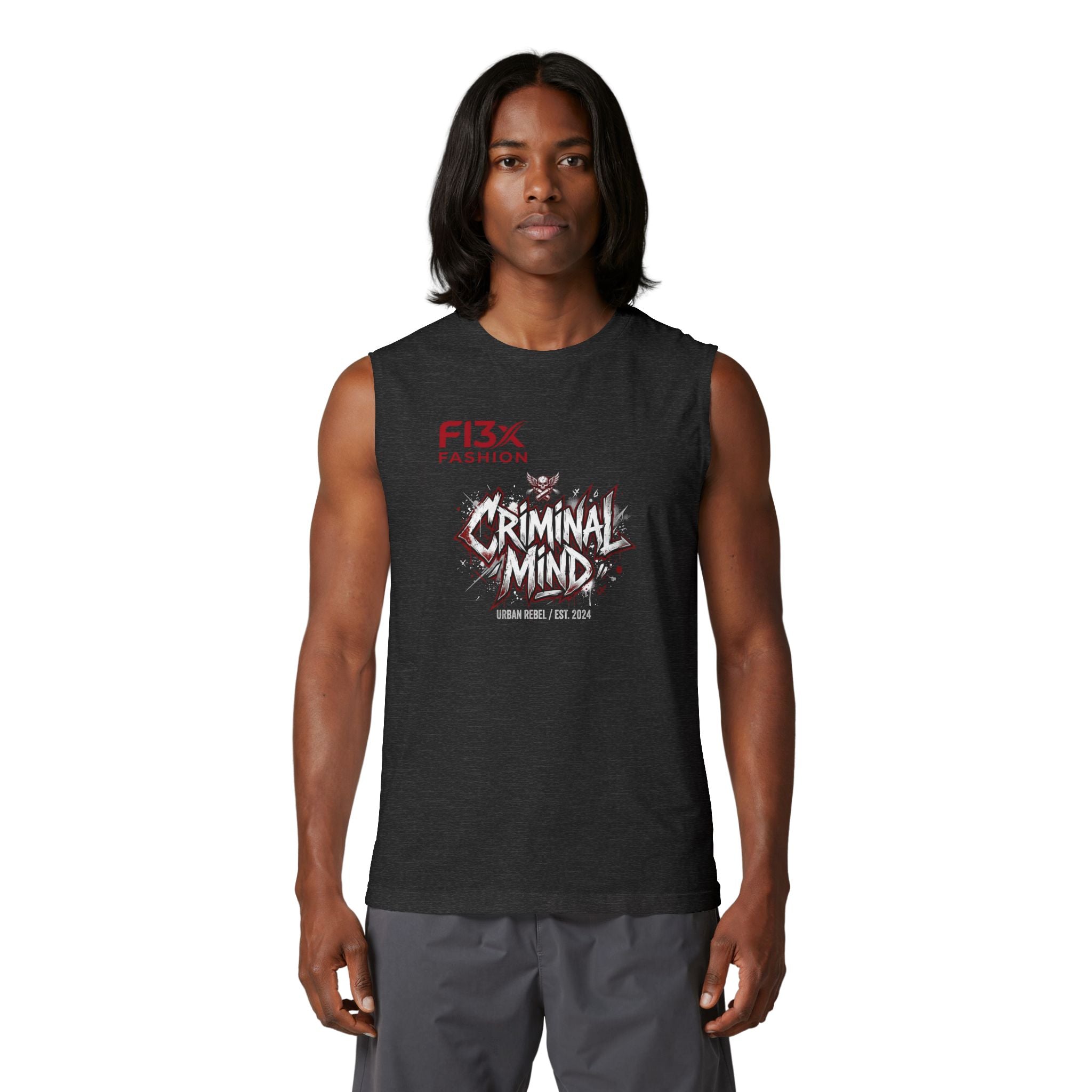 Criminal Mind Graphic Muscle Tank — Edgy Streetwear Band Tee