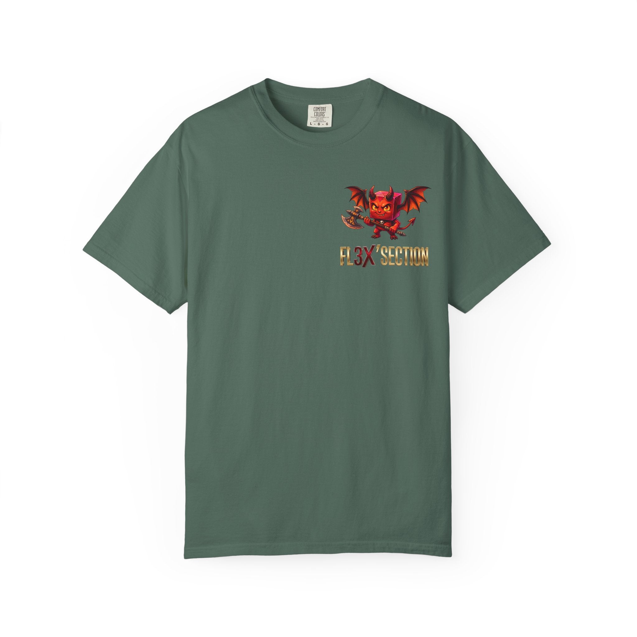 Devil Mascot T-Shirt — 'F13X Fashion' Graphic Tee (Front Chest & Back Print)