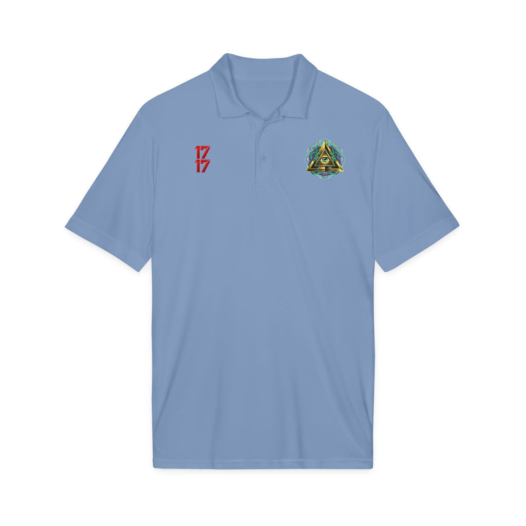 Embroidered Triangle Eye Polo Shirt — 1717 Logo Performance Golf Polo