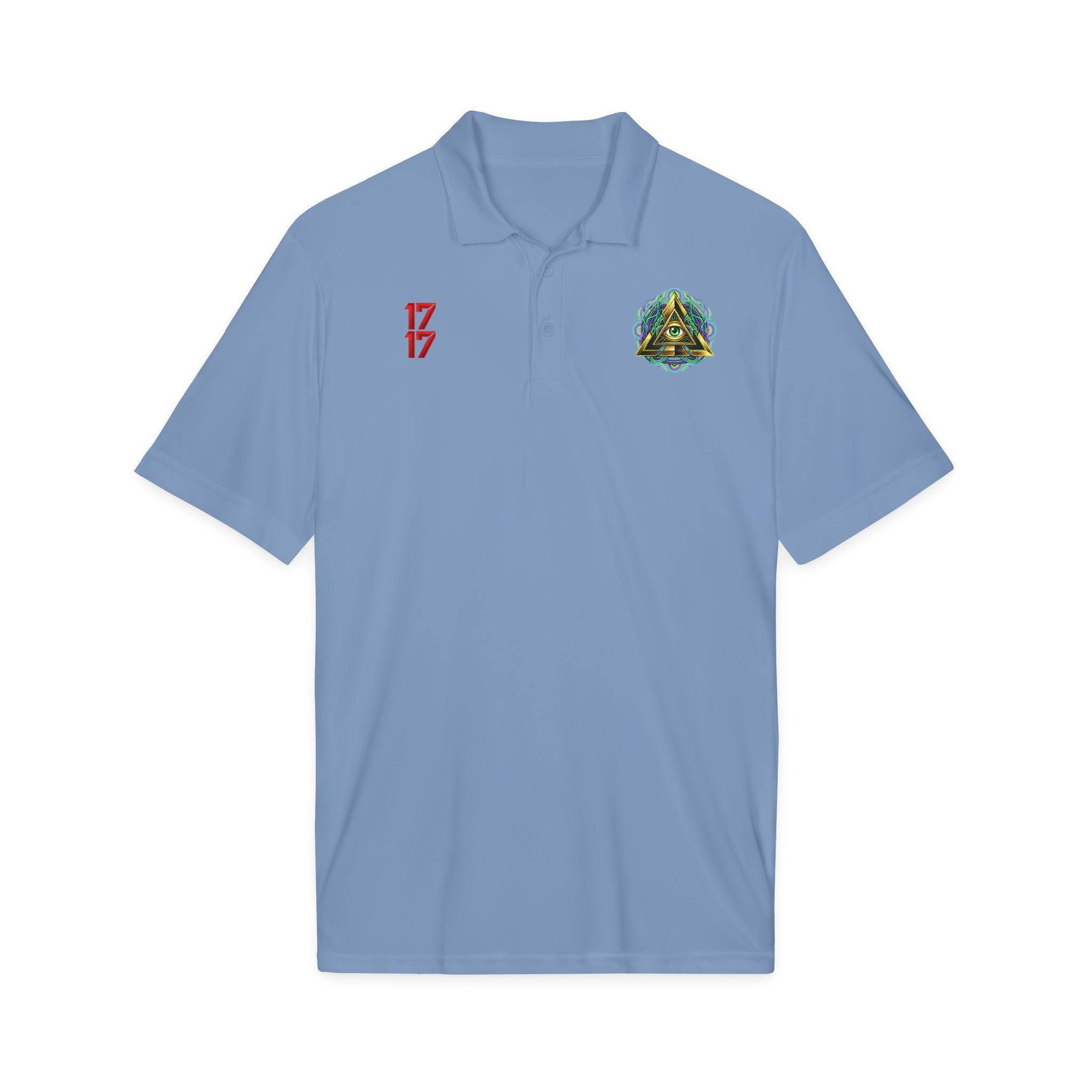 Embroidered Triangle Eye Polo Shirt — 1717 Logo Performance Golf Polo
