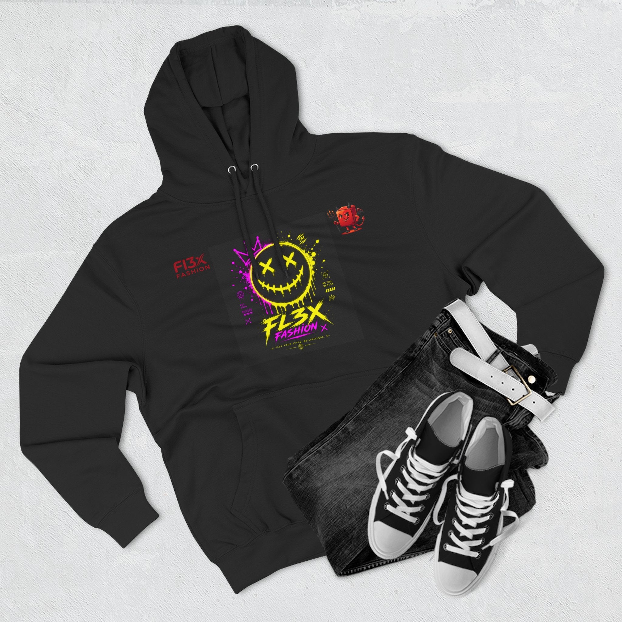 Smiley Neon Graphic Hoodie — FL3X Fashion Streetwear