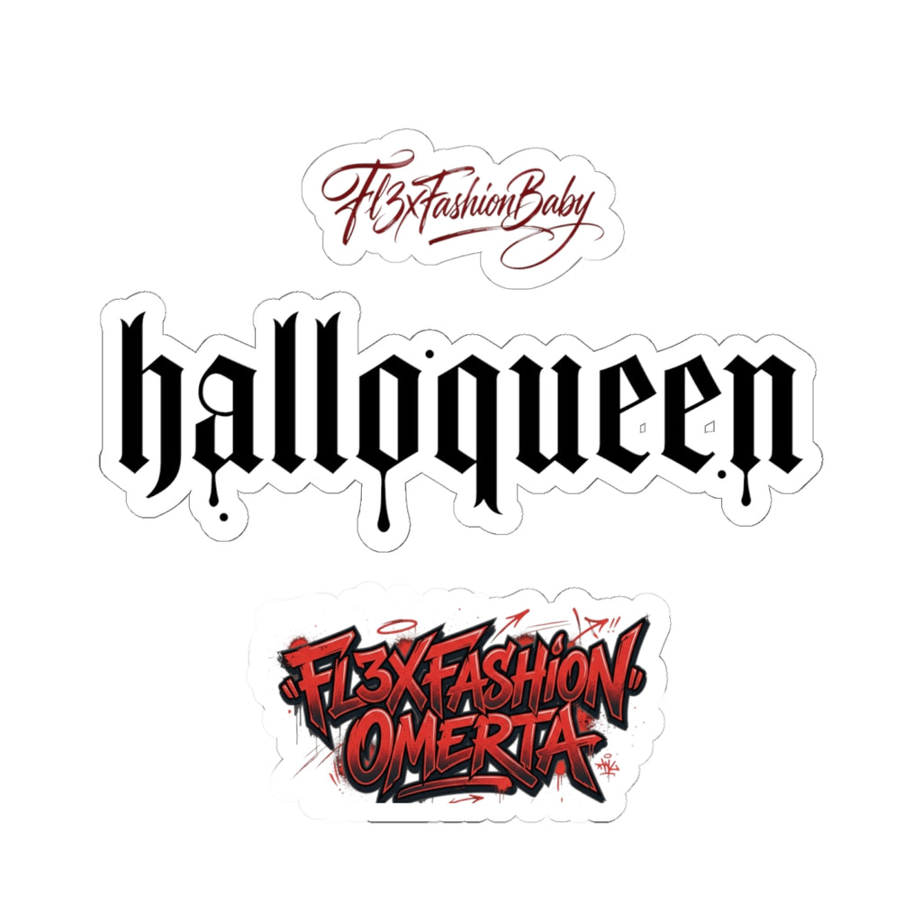 Halloween Gothic "halloqueen" Kiss-Cut Sticker Pack — 3-Piece Laptop Decal Set