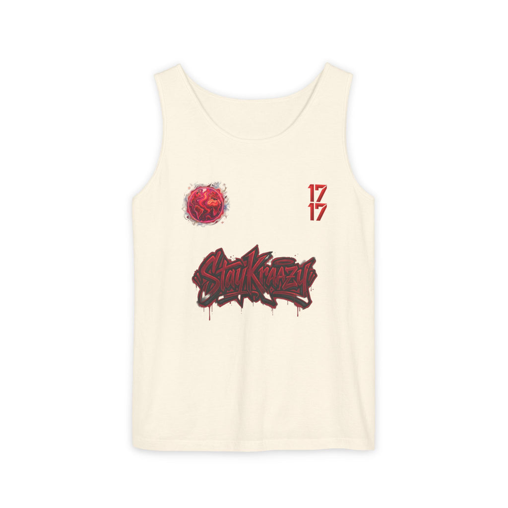 Red Planet Graphic Tank Top — '17/17' Streetwear Planet Design