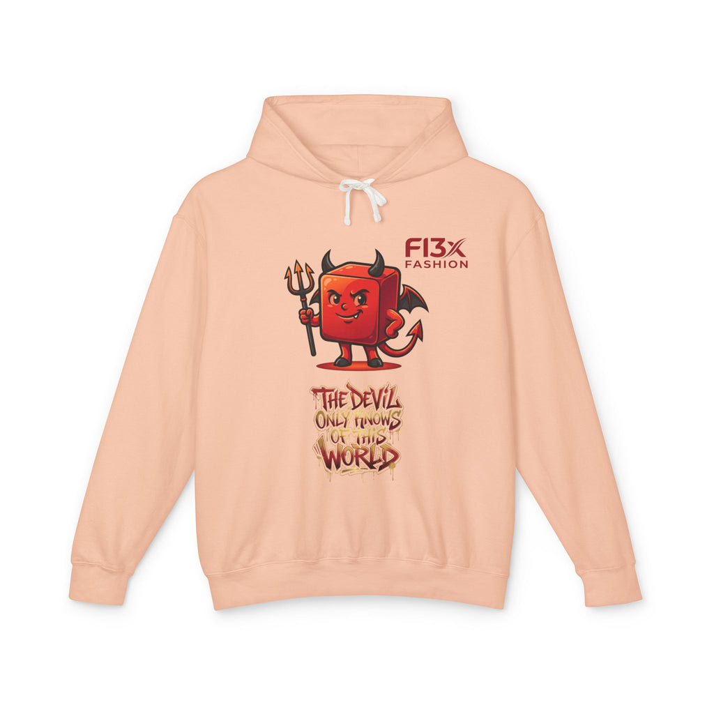Devil Graphic Hoodie — "The Devil Only Knows of This World" Streetwear Sweatshirt