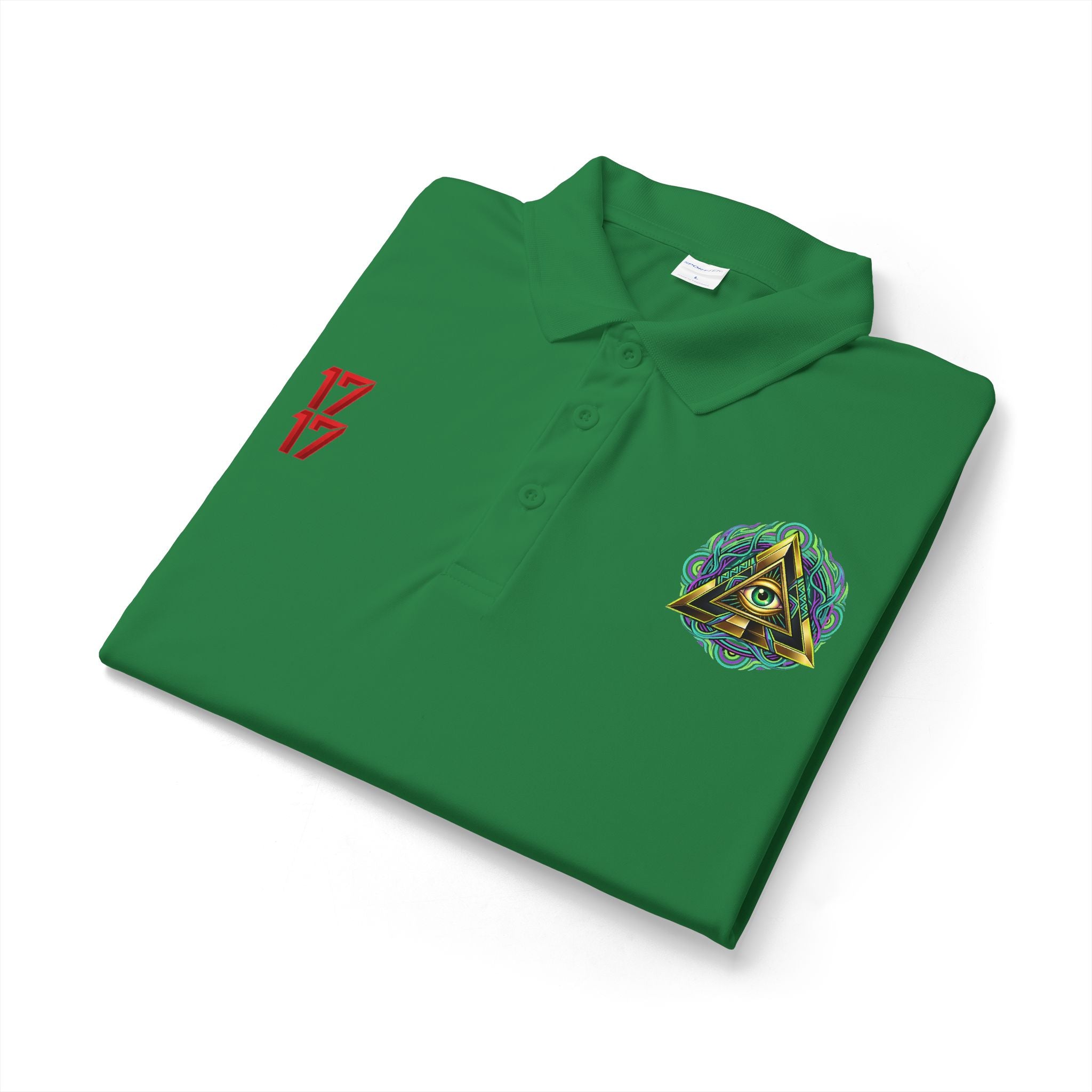 Embroidered Triangle Eye Polo Shirt — 1717 Logo Performance Golf Polo