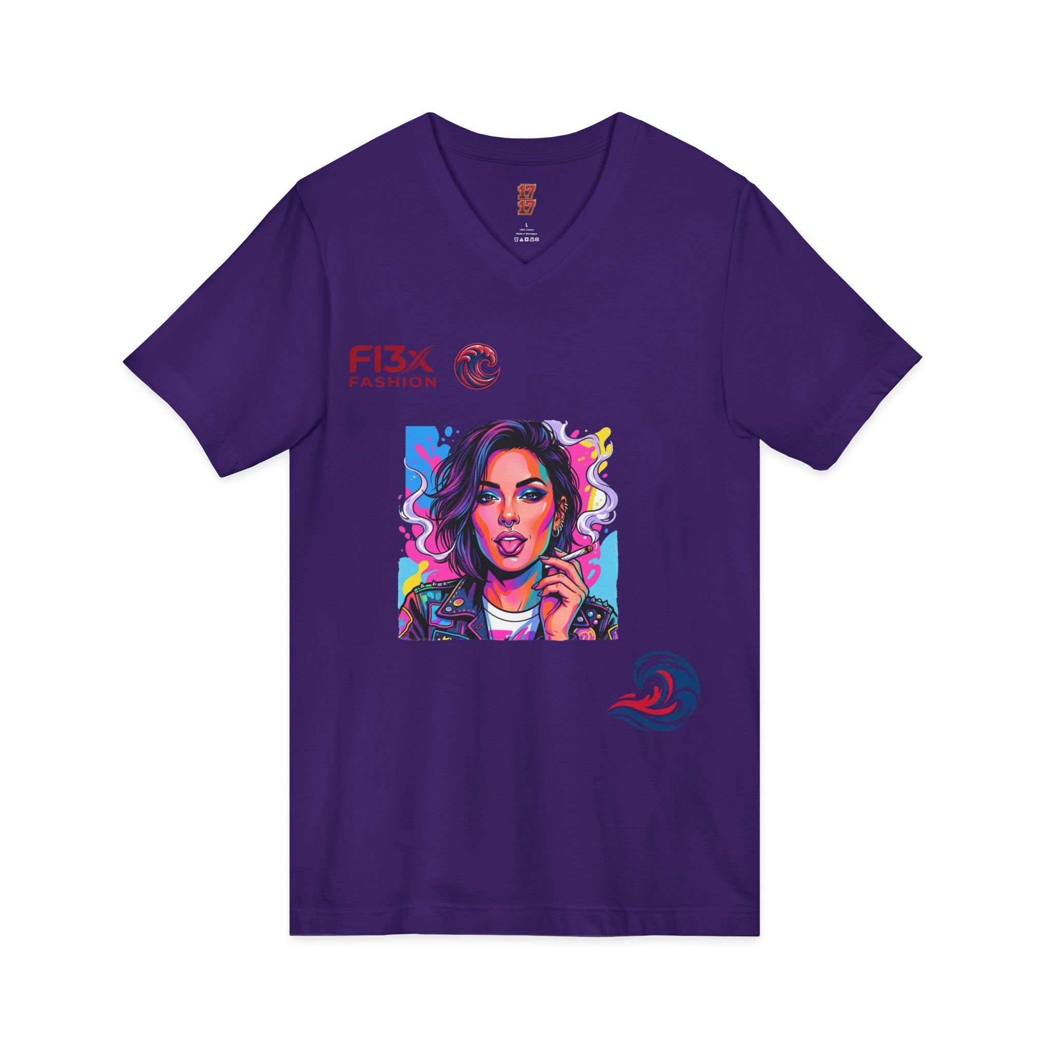 Pop Art Portrait V-Neck Tee — FI3xFashion Graphic T-Shirt