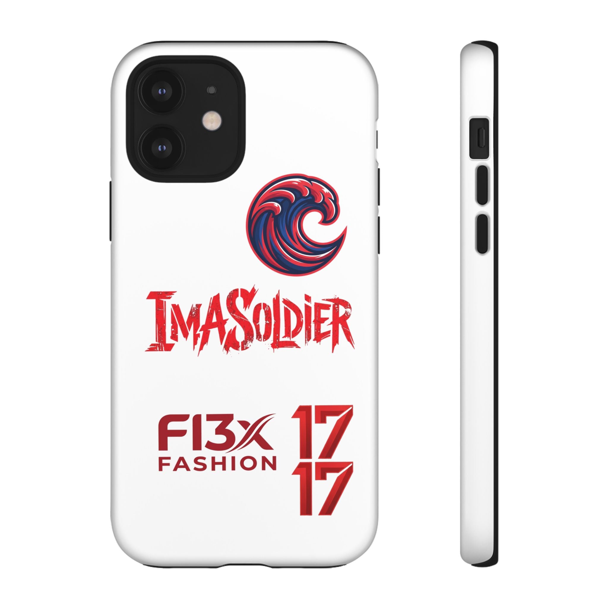 Phone Case — 'ImaSoldier' Red Wave Protective Hard Case