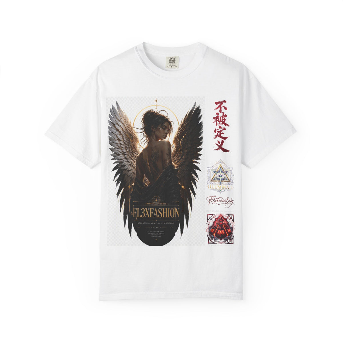 Angel Wings Graphic Tee — "FL3XFASHION" Gothic Streetwear T-Shirt