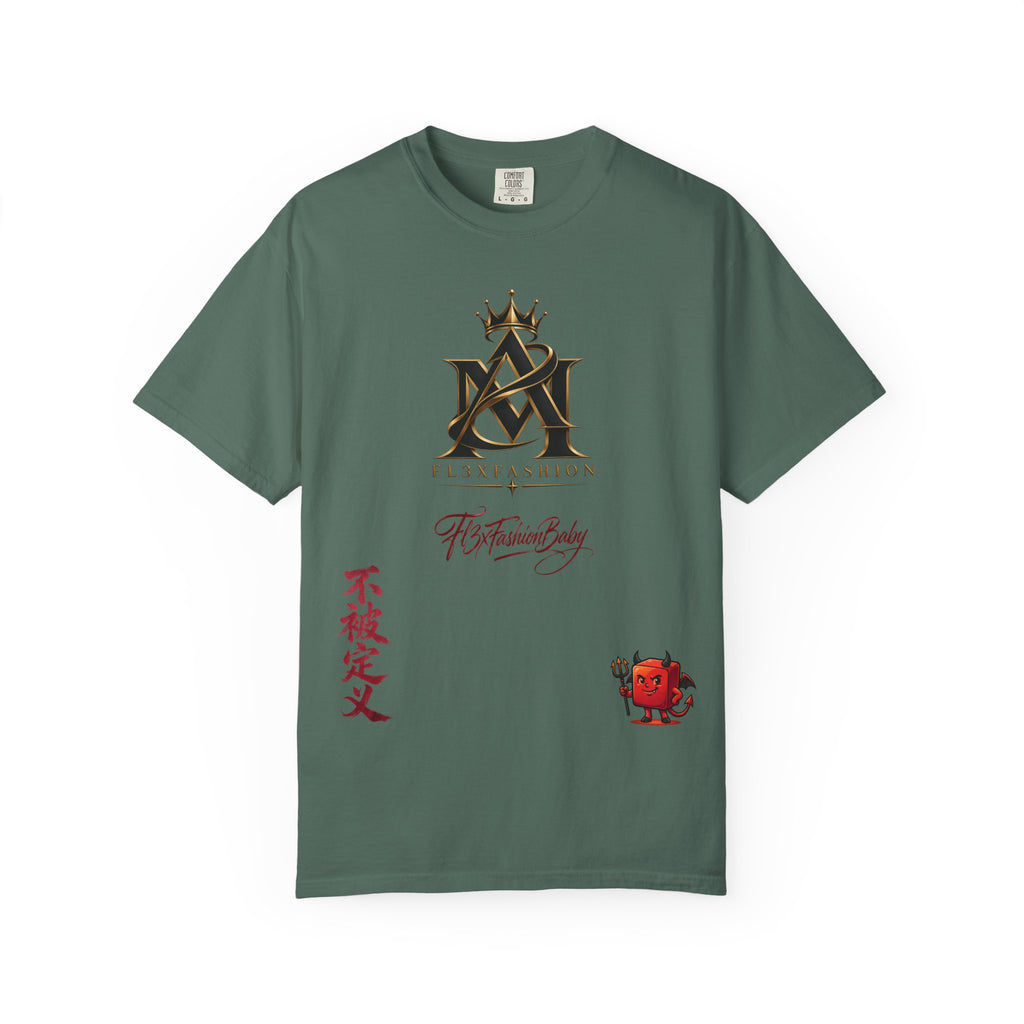 Graphic T-Shirt — Urban Asian-Inspired Logo Tee with Kanji & Devil Icon