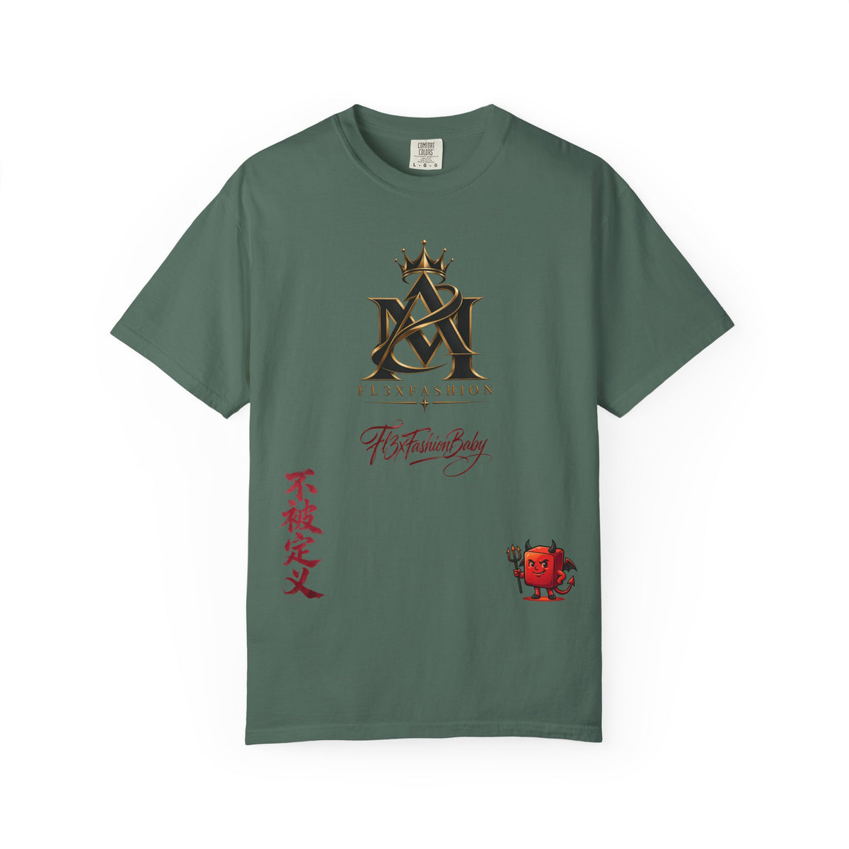 Graphic T-Shirt — Urban Asian-Inspired Logo Tee with Kanji & Devil Icon