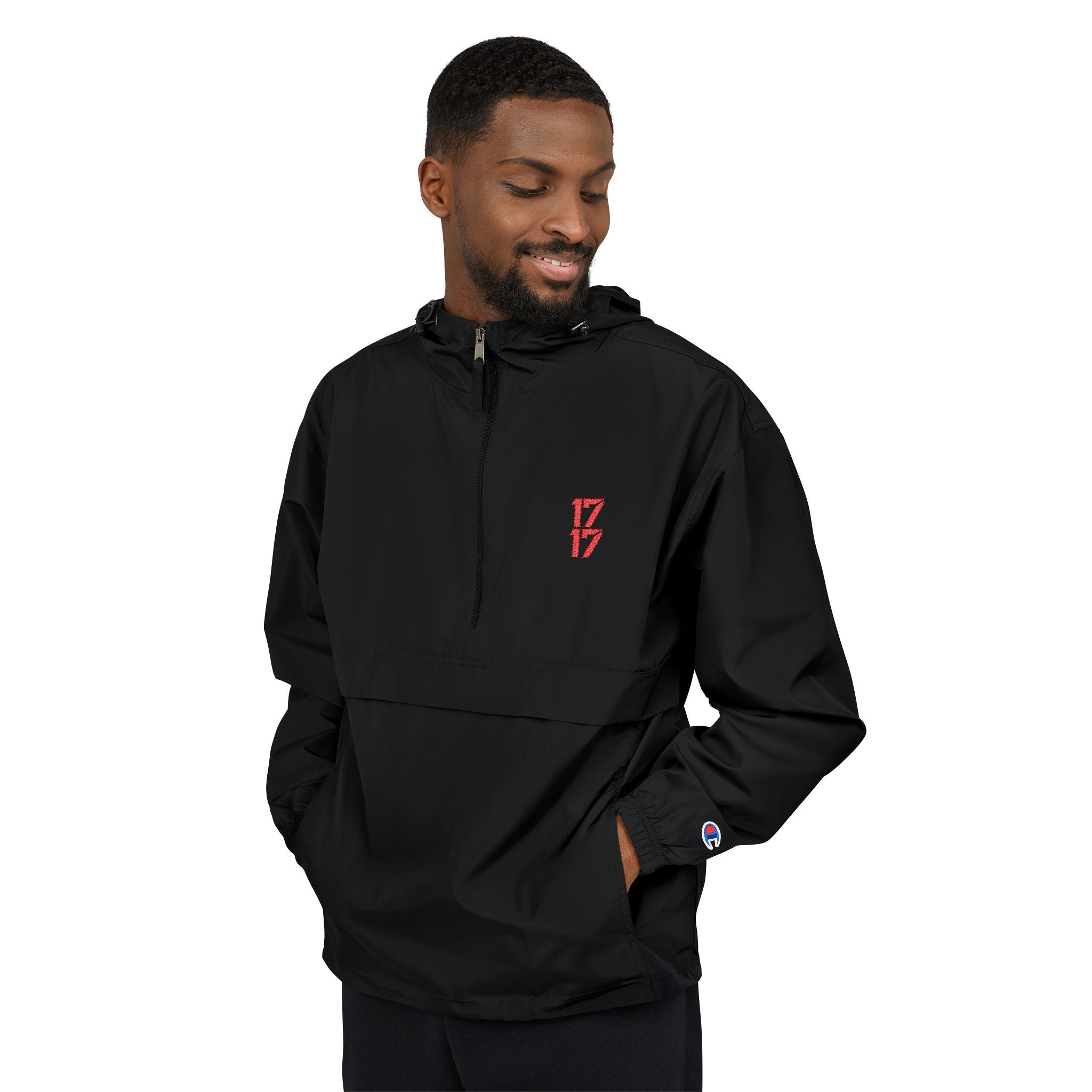 Packable Anorak Jacket — Lightweight Hooded Windbreaker (Orange)