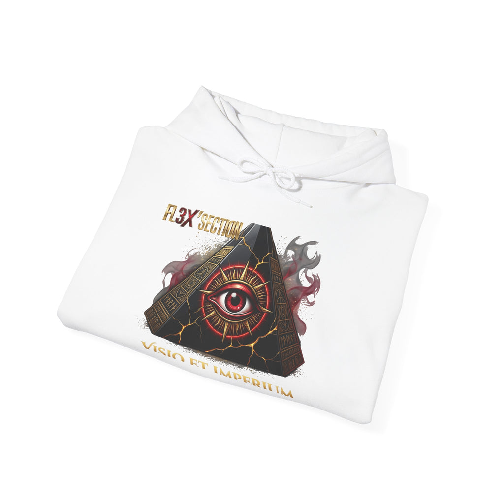 Occult Eye Pyramid Hoodie — 'Vigil Et Imperium' Mystical Graphic Sweatshirt