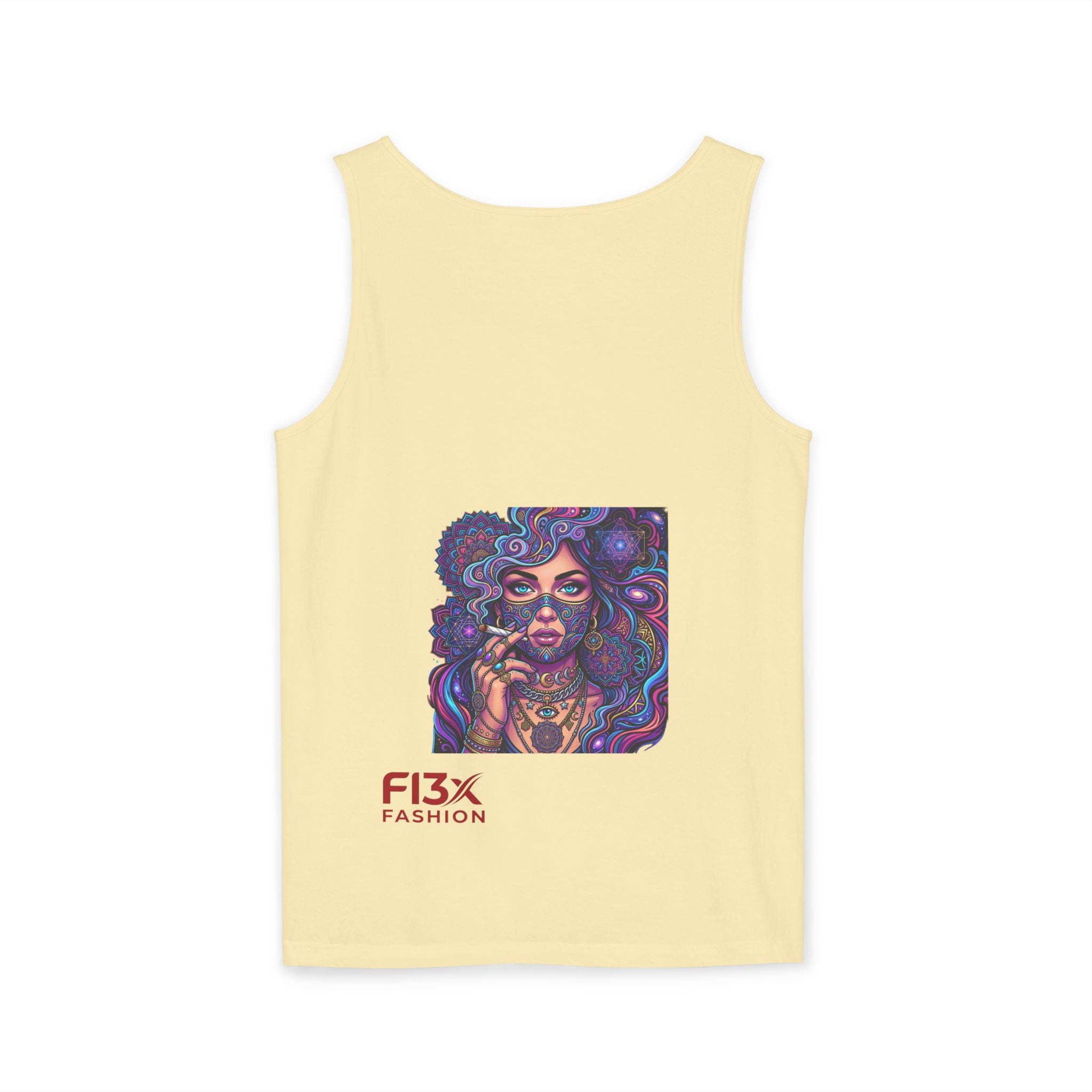 Graphic Tank Top - Colorful Cosmic Woman Illustration