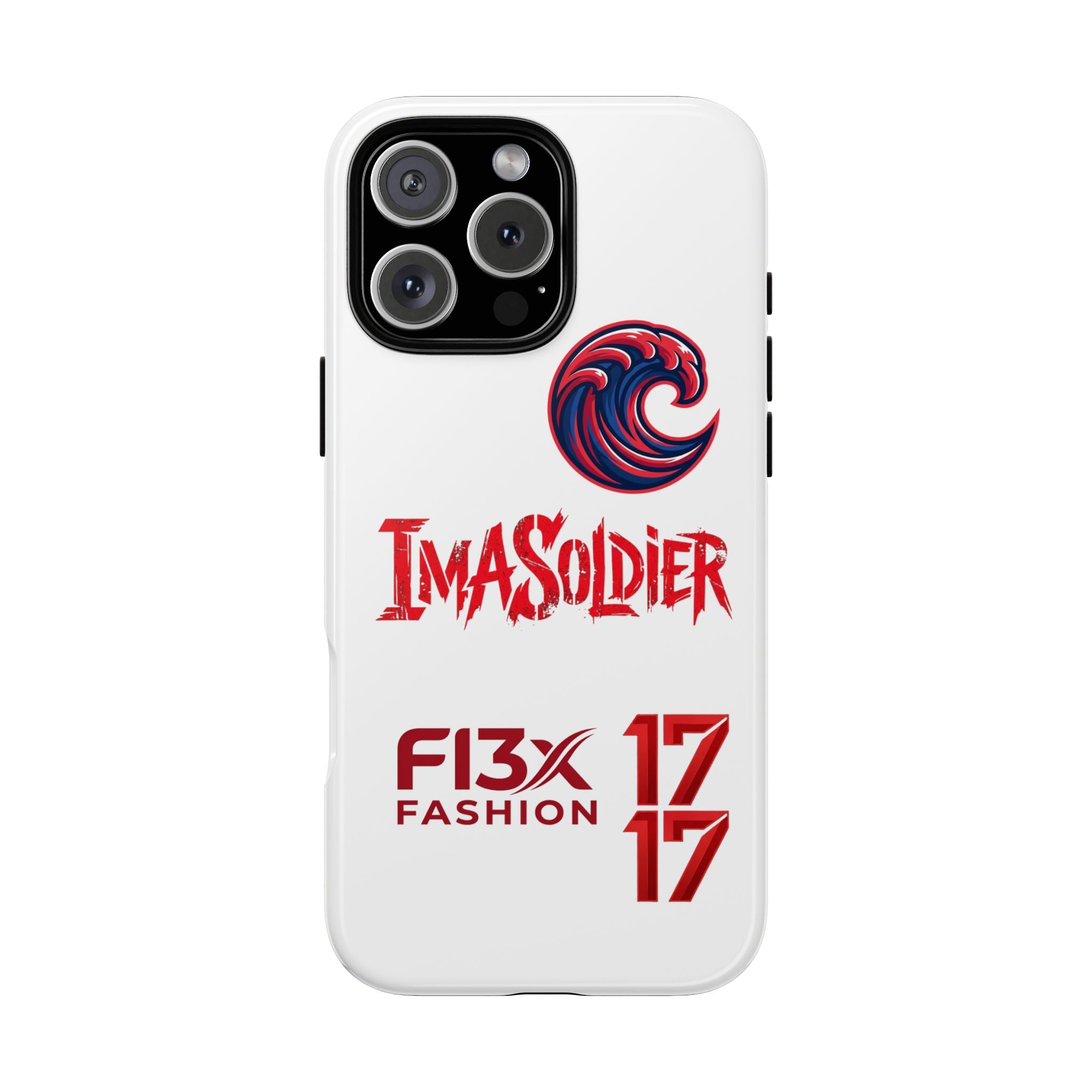 Phone Case — 'ImaSoldier' Red Wave Protective Hard Case