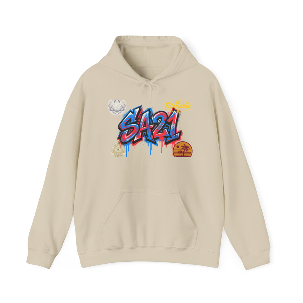 Graffiti S421 Hoodie — Retro Streetwear Graphic Pullover