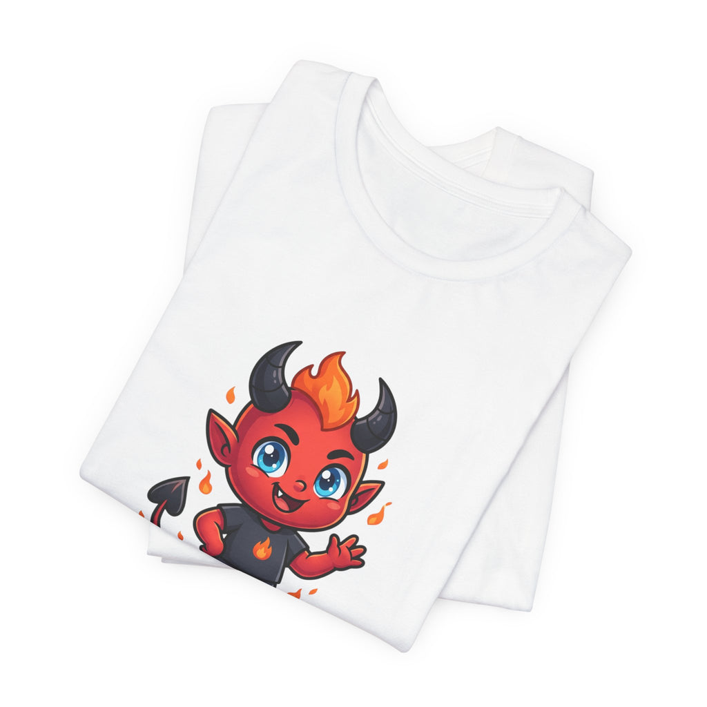 Devil Baby Graphic Tee — Cute Red Demon Cartoon Shirt