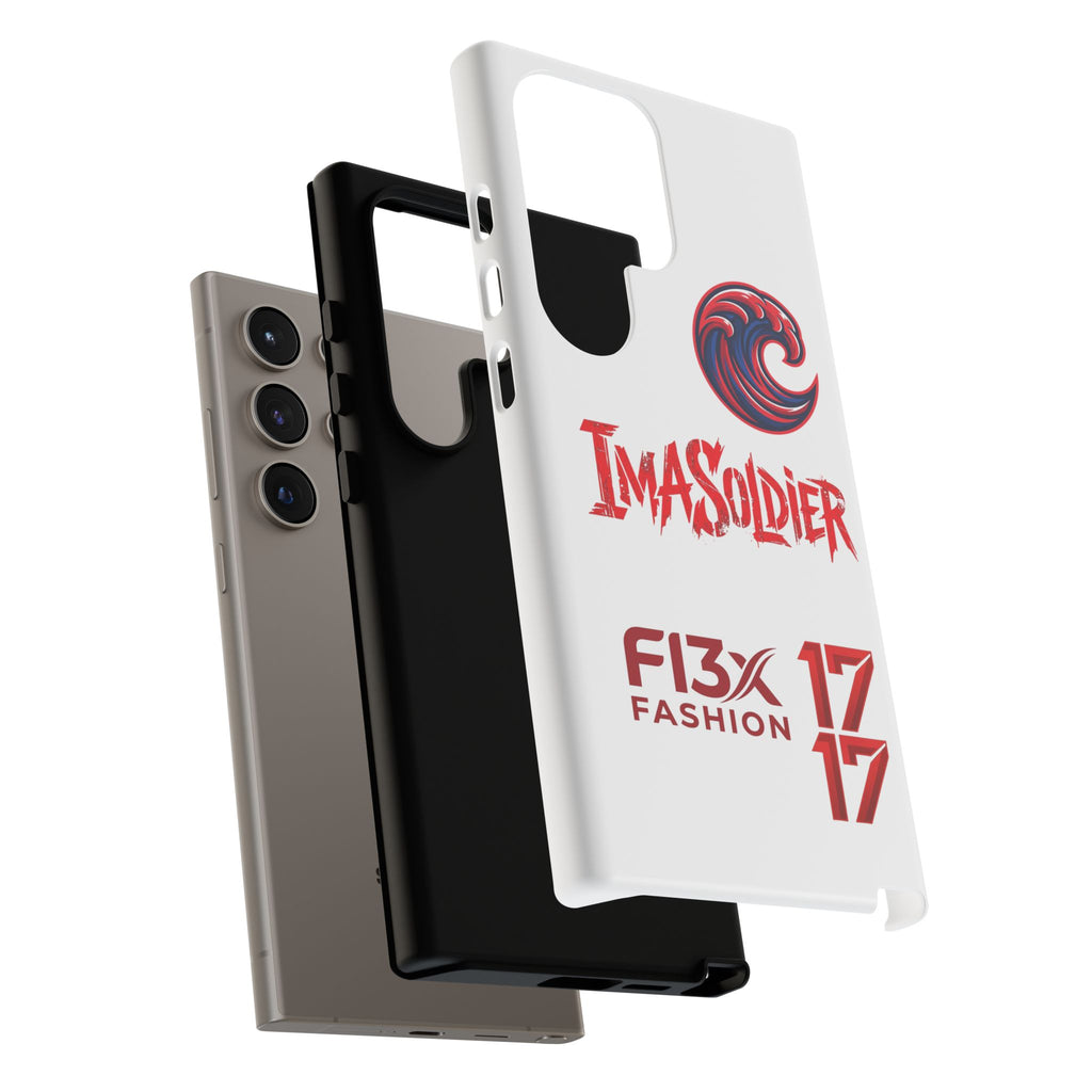 Phone Case — 'ImaSoldier' Red Wave Protective Hard Case