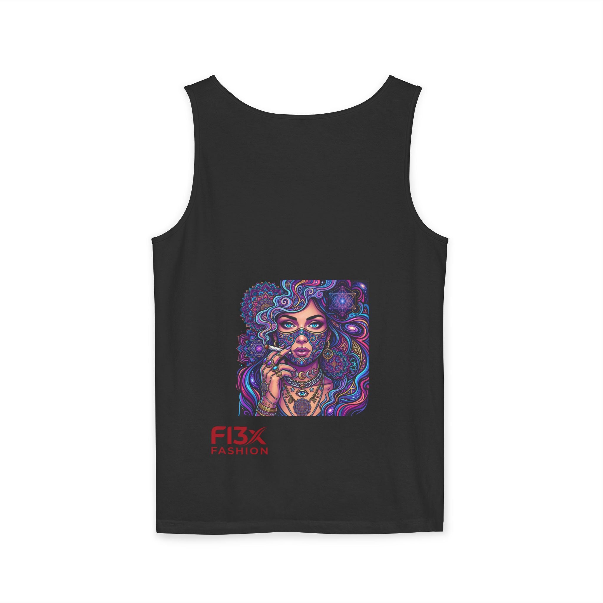 Graphic Tank Top - Colorful Cosmic Woman Illustration