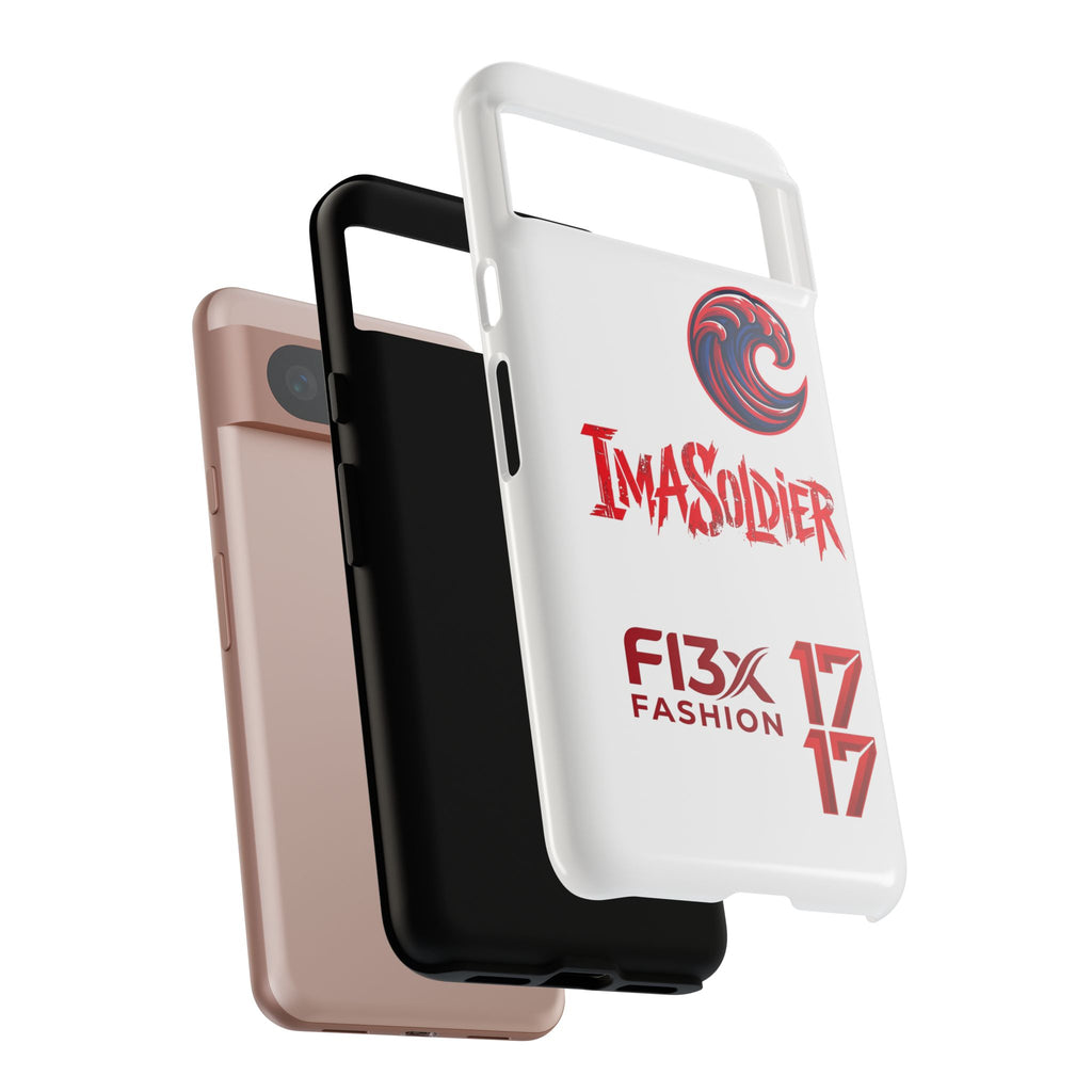 Phone Case — 'ImaSoldier' Red Wave Protective Hard Case