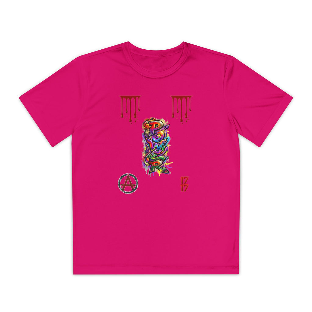 Youth Competitor Tee — Colorful Graffiti Anarchy Graphic T-Shirt