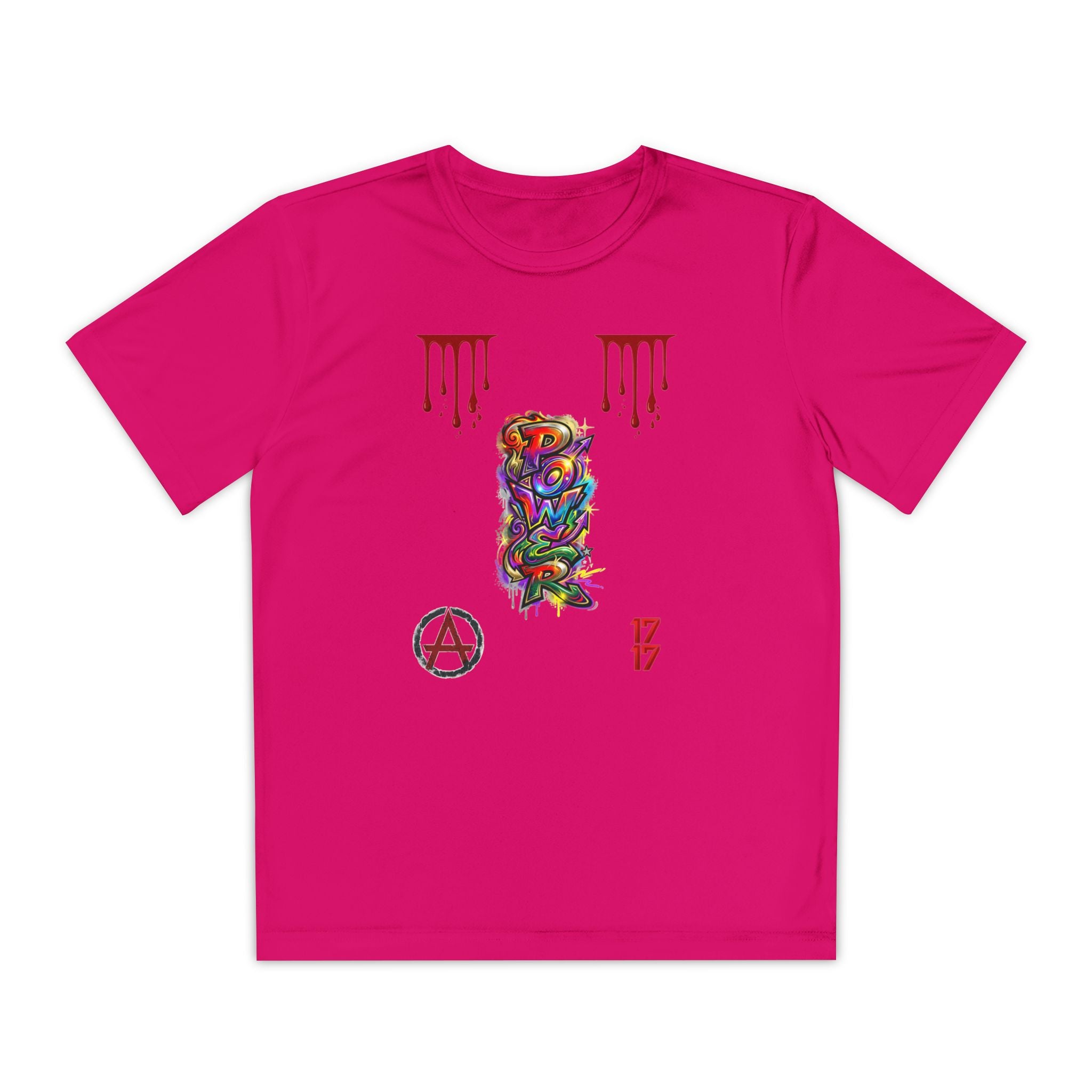 Youth Competitor Tee — Colorful Graffiti Anarchy Graphic T-Shirt