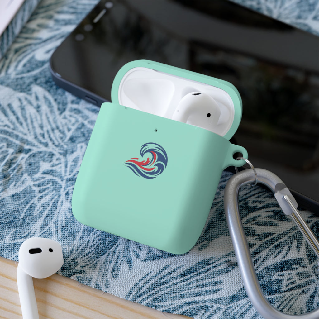 Wave Crest AirPods Case Cover - Patriotic Red White Blue Swirl