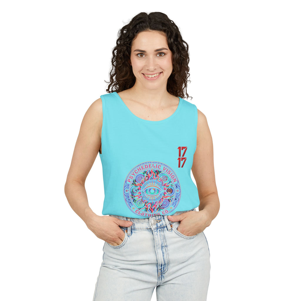 Psychedelic Vision Tank Top — Retro Eye Mandala Graphic