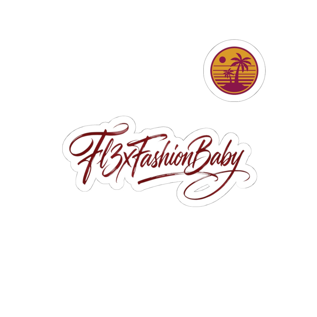 Kiss-Cut Sticker — FtbxFashionBaby Script Logo & Tropical Palm Decal