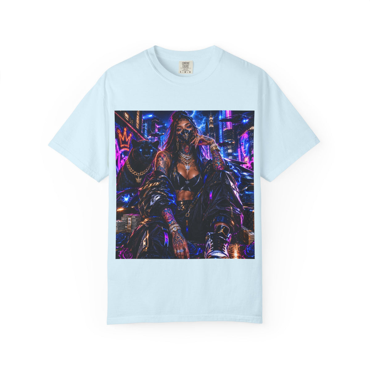 Cyberpunk Streetwear T-Shirt — "Fl3x Fashion Omertà" Graphic