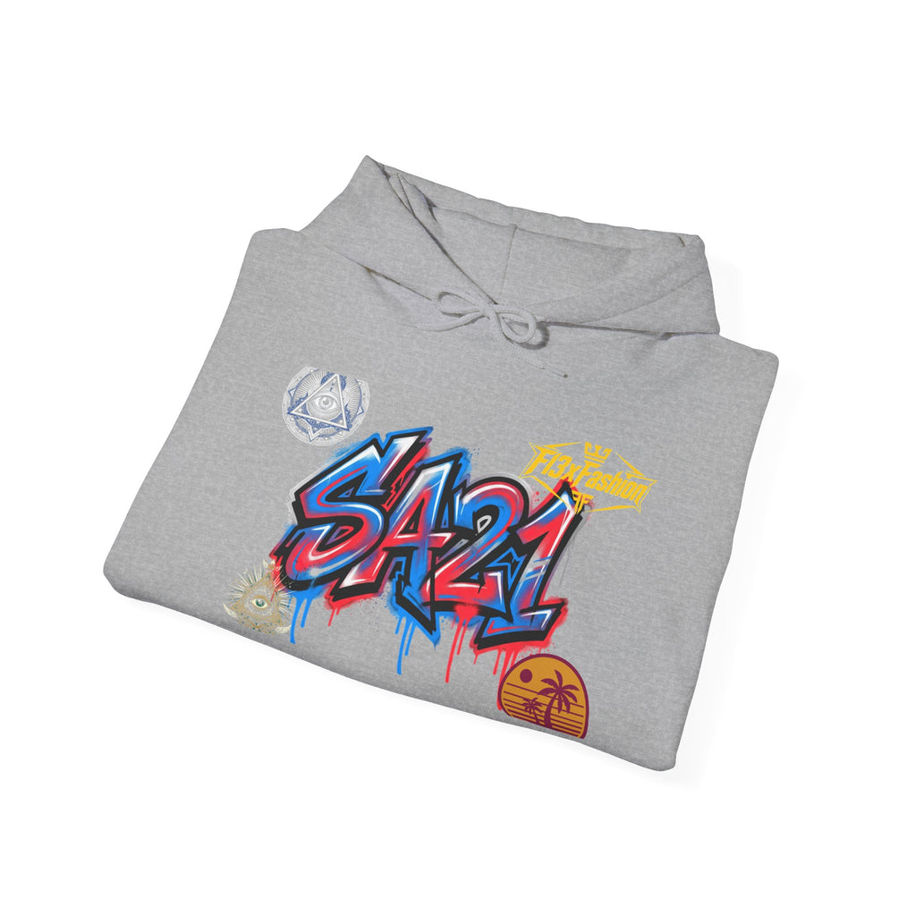 Graffiti S421 Hoodie — Retro Streetwear Graphic Pullover