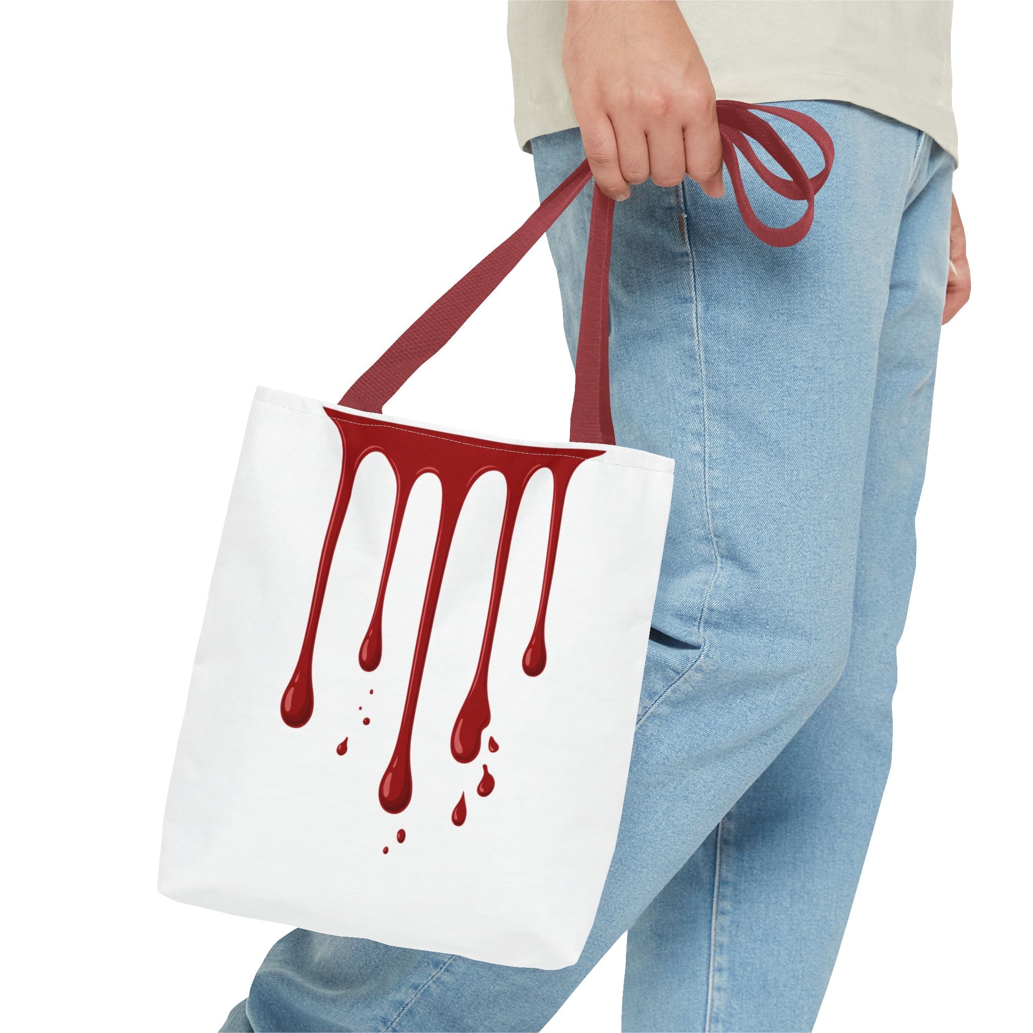 Dripping Blood Graphic Tote Bag — Red Horror Aesthetic Tote