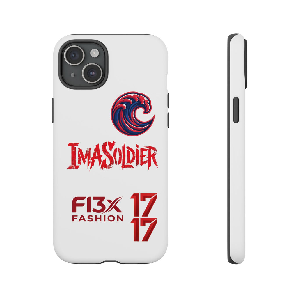 Phone Case — 'ImaSoldier' Red Wave Protective Hard Case