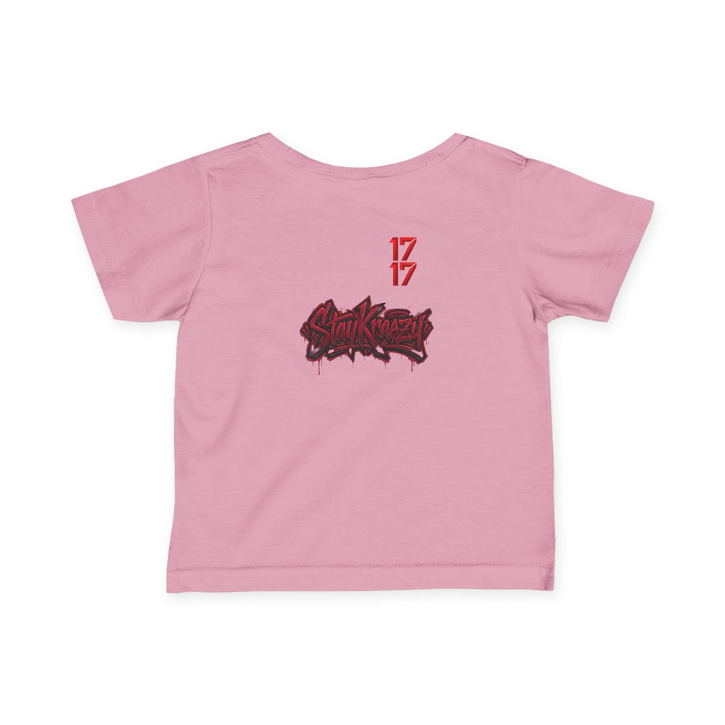 Infant Tee — Red Graffiti "17/17" Street Style Baby Shirt